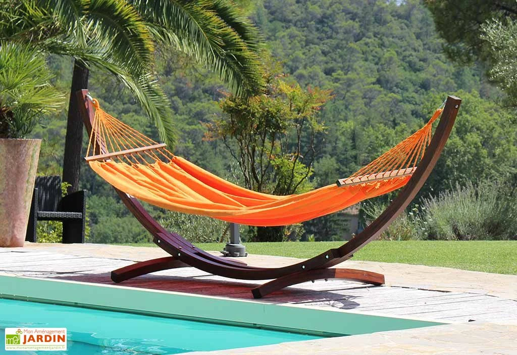 Toile De Hamac En Coton Avec Barres D’écartement 135 X 200 Cm - Merida 3 Toile De Hamac En Coton Avec Barres D’écartement 135 X 200 Cm - Merida