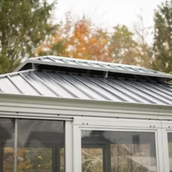 Pergola Fermée En Aluminium 4 X 3 M Avec Toiture Acier - Bolata 12 Pergola Fermée En Aluminium 4 X 3 M Avec Toiture Acier - Bolata -Jardelix Soldes Magasin toiture exterieure pavillon ferme bolata sojag