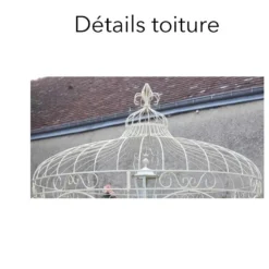 Gloriette En Fer Forgé - Fleurdelisée ∅ 2,40 M -Jardelix Soldes Magasin toiture gloriette fer forge blanc godart ferronnerie