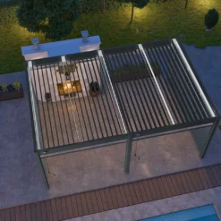 Pergola Bioclimatique Ombréa En Aluminium 4 X 6 M Autoportée - Anthracite -Jardelix Soldes Magasin toiture ouverte pergola bioclimatique 4x6 anthracite ombrea 15 728783