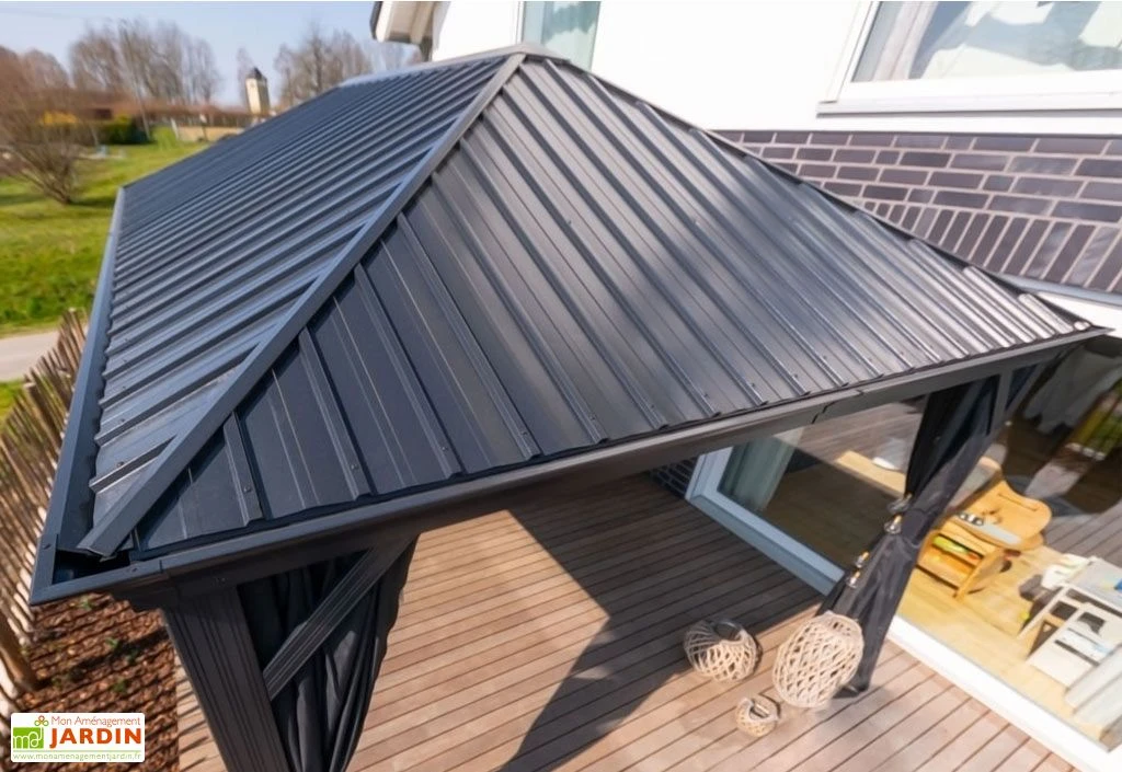 Tonnelle En Aluminium Autoportée 6 X 3,5 M Avec Toiture Acier - Marsala 7 Tonnelle En Aluminium Autoportée 6 X 3,5 M Avec Toiture Acier - Marsala – Image 5