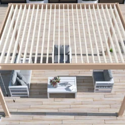 Pergola Bioclimatique Ombréa En Aluminium 3 X 4 M Autoportée - Beige Agathe -Jardelix Soldes Magasin toiture pergola bioclimatique ouverte ombrea 15 728363