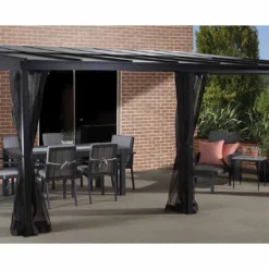 Tonnelle Adossée En Aluminium Et Polycarbonate St Barth 17,53 M²