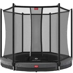 Berg Trampoline Enterré Rond Gris Avec Filet De Protection Favorit – Ø 270 Cm