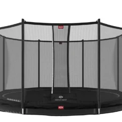 Berg Trampoline Enterré Avec Filet De Sécurité Favorit - Ø 430 Cm -Jardelix Soldes Magasin trampoline enterre rond berg 430 cm
