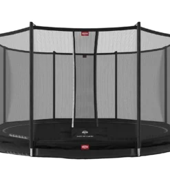 Berg Trampoline Enterré Avec Filet De Sécurité Favorit - Ø 380 Cm -Jardelix Soldes Magasin trampoline enterre rond noir berg