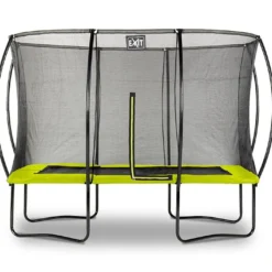 EXIT TOYS Trampoline Rectangulaire Sur Pieds Avec Filet De Protection - Exit Silhouette -Jardelix Soldes Magasin trampoline sur pieds 214x305 vert