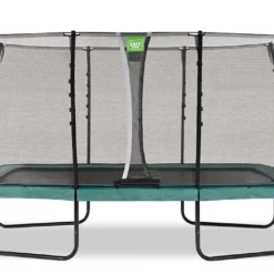 EXIT TOYS Trampoline Sur Pieds Avec Filet De Protection Allure Classic – 244 X 427 Cm -Jardelix Soldes Magasin trampoline sur pieds vert filet de securite