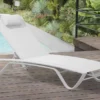 Bain De Soleil En Aluminium Et Textilène - Figari -Jardelix Soldes Magasin transat figari blanc terrasse