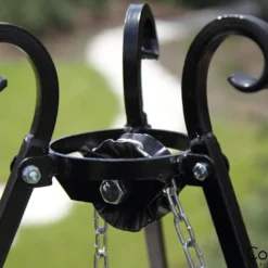 Trépied 180 Cm Et Grille De Cuisson Ronde Acier Brut Pour Braséro -Jardelix Soldes Magasin trepied 180cm grille cuisson ronde acier brut brasero 2