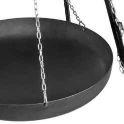 Trépied 180 Cm Et Wok Acier Brut Pour Braséro -Jardelix Soldes Magasin trepied 180cm wok acier brut brasero barbecue 1