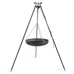 Trépied 180 Cm Et Wok Acier Brut Pour Braséro