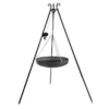 Trépied 180 Cm + Poulie Et Wok Acier Brut Pour Braséro -Jardelix Soldes Magasin trepied poulie 180cm wok acier brut brasero barbecue