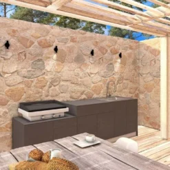 Cuisine Extérieure En Bois Et Aluminium 282 X 61 Cm Urban -Jardelix Soldes Magasin vue urban